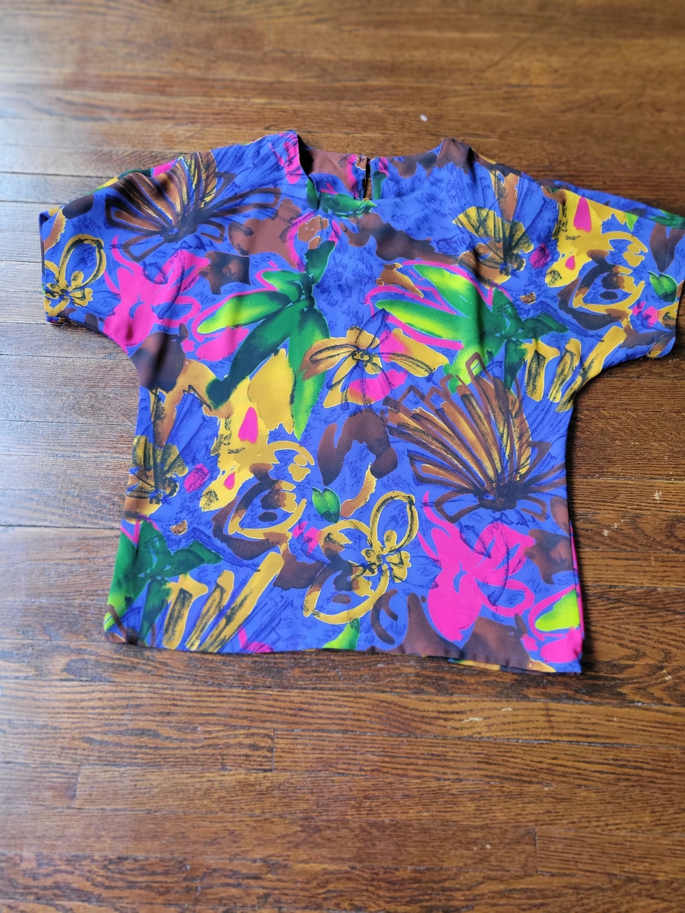 Nicola Petites Tropical Bright Blouse Size Small Casual, Travel Resort - Picture 8 of 15